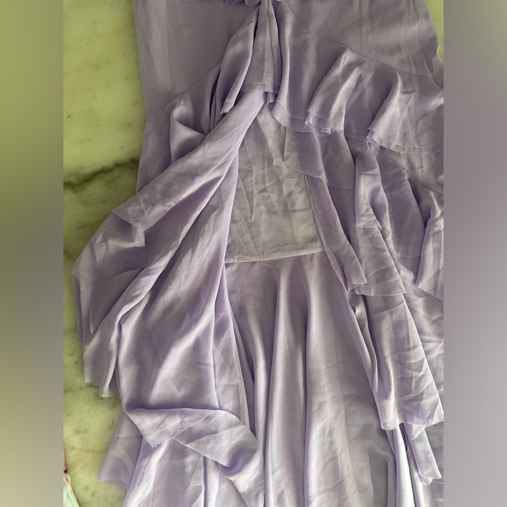 Michael Costello Strapless Lavender Ruffle Dress - Picture 8 of 8